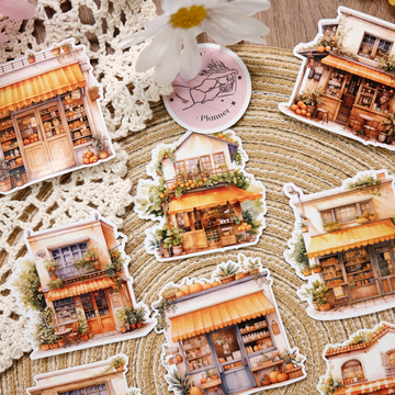 Orange house Sticker | MOOBOOM Design