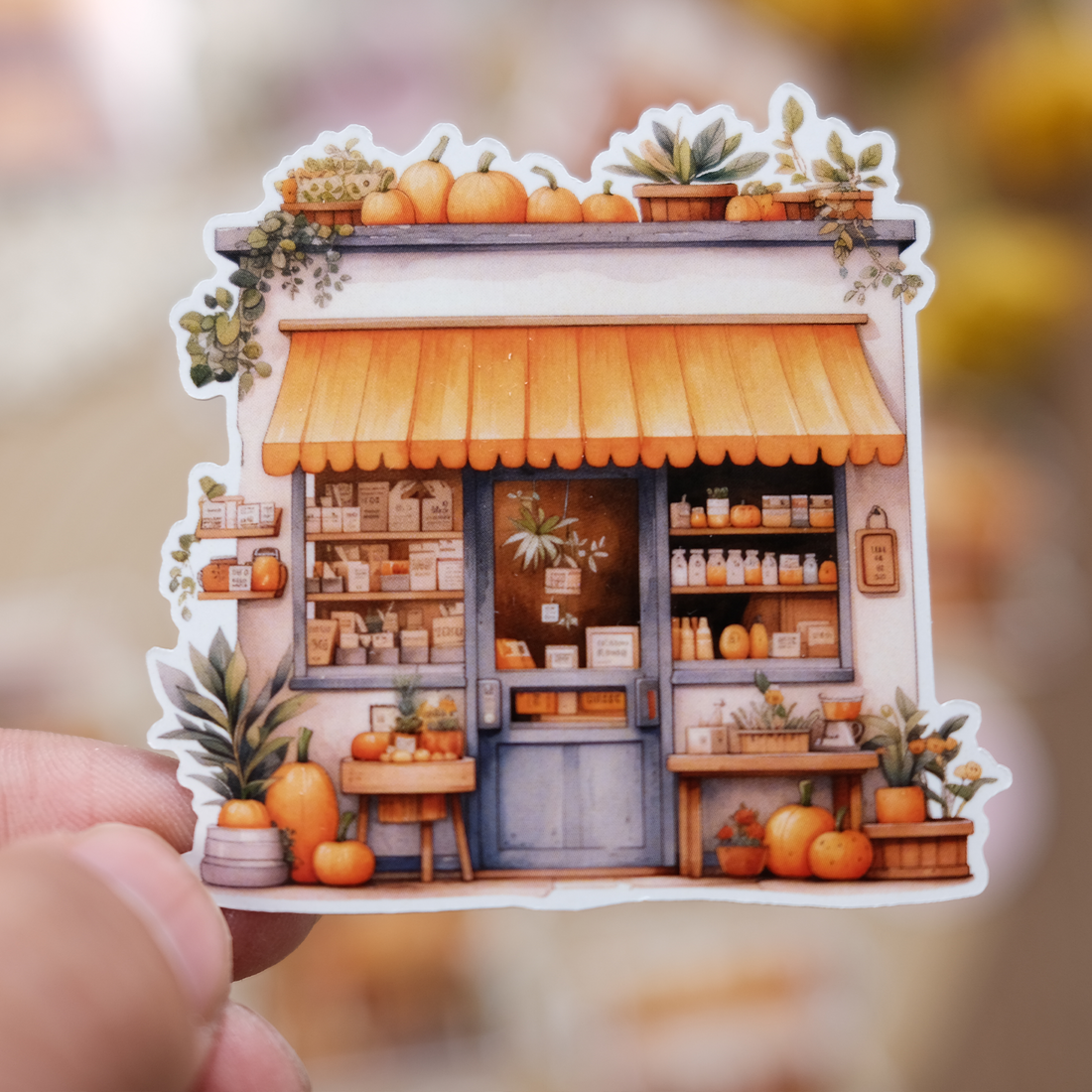 Orange house Sticker | MOOBOOM Design