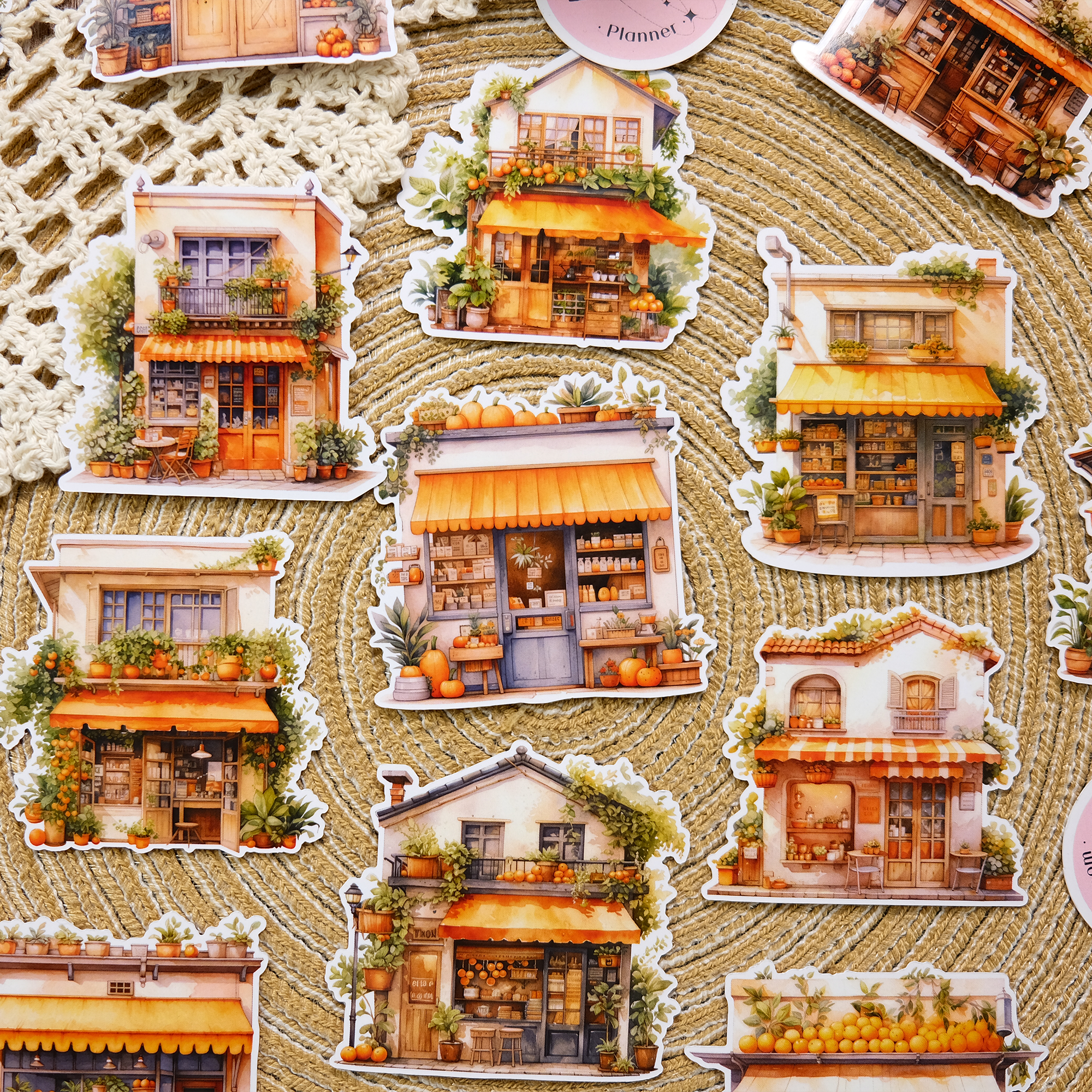 Orange house Sticker | MOOBOOM Design