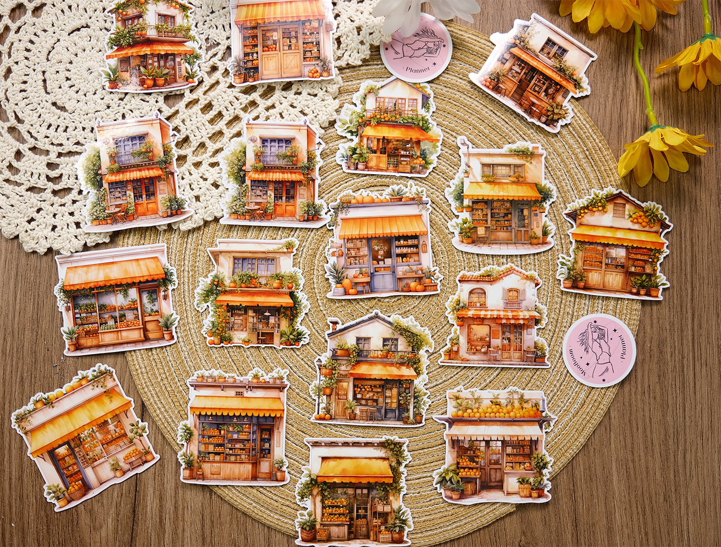 Orange house Sticker | MOOBOOM Design