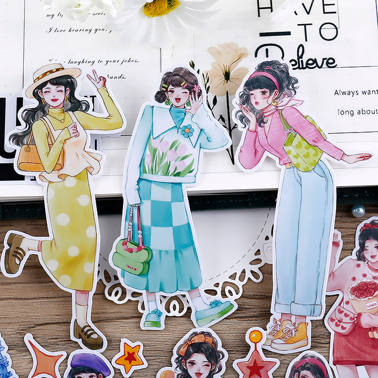 Girl Going Shopping Sticker