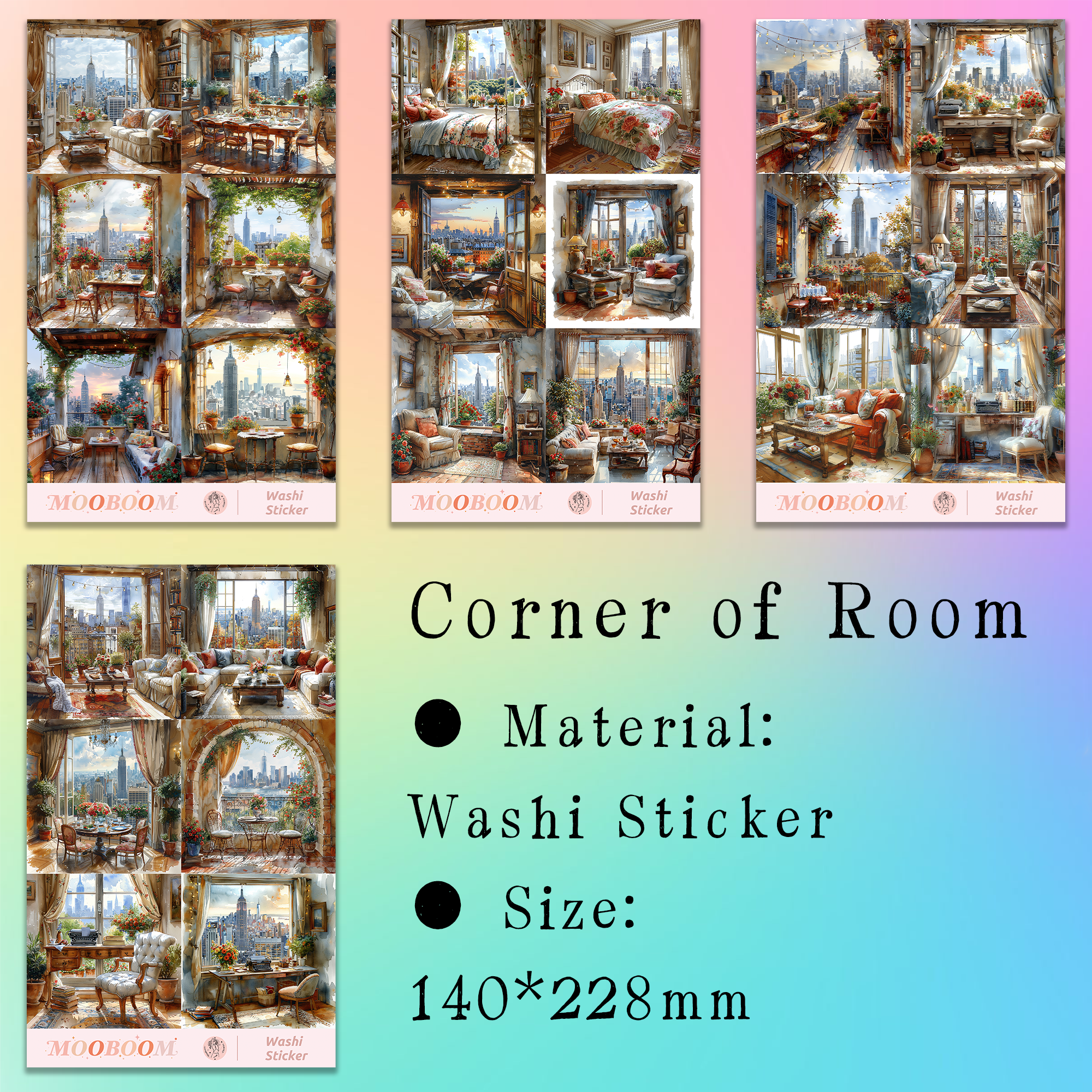 Corner of Room special Ink Washi Sticker | MOOBOOM Design