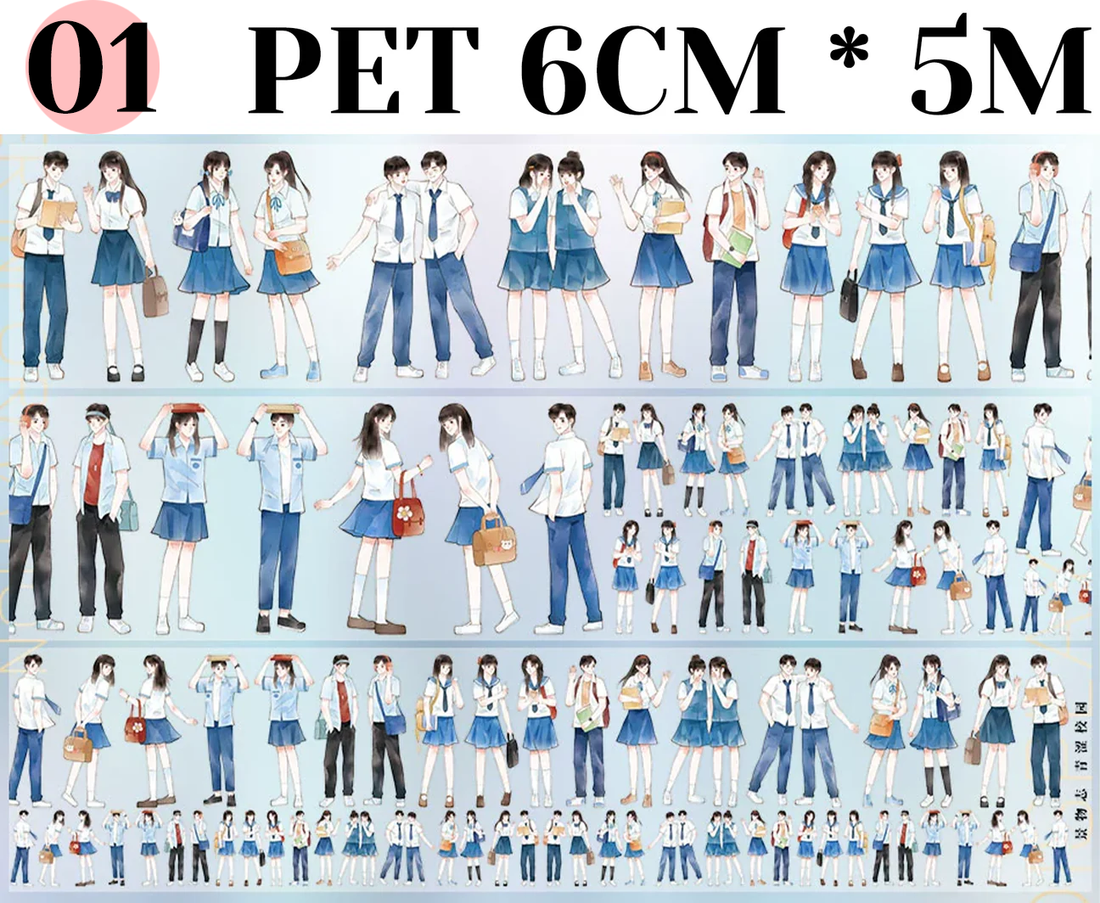 【ZERO】Modern character / Boys and Girls Landscaping Tape (9Styles) (Whole Roll Tape)