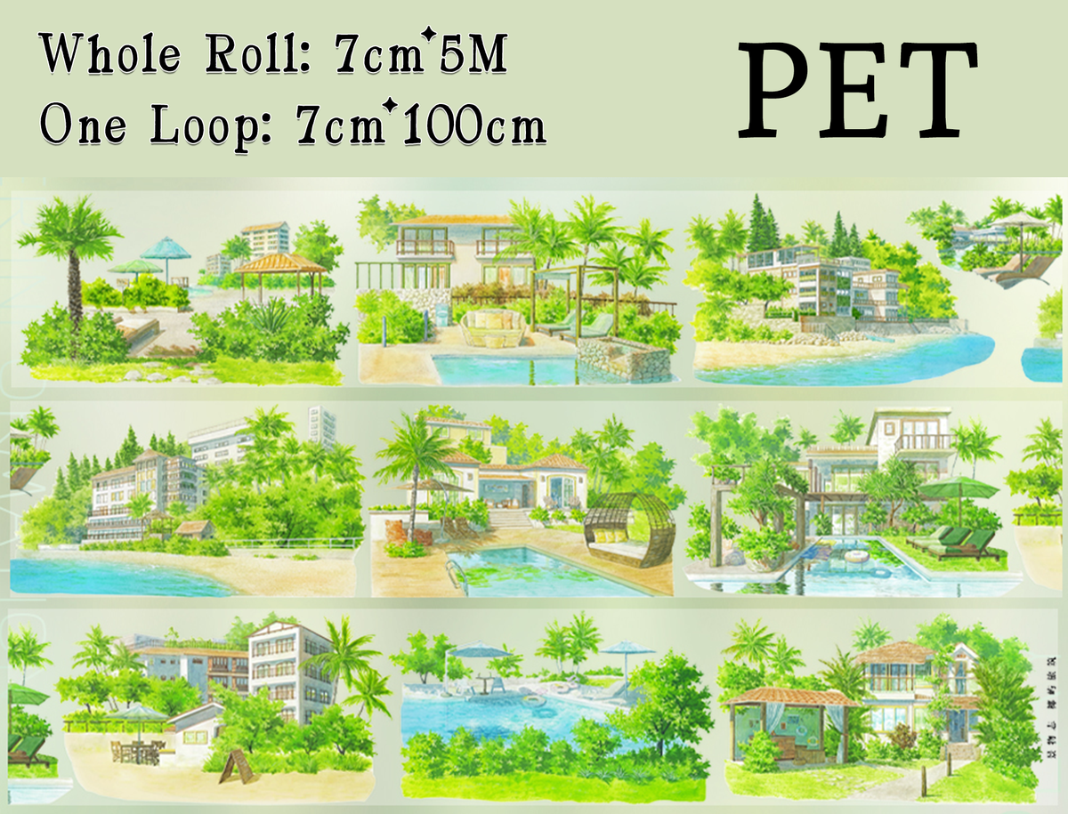 【ZERO】Seaside Hotel Landscape PET Tape