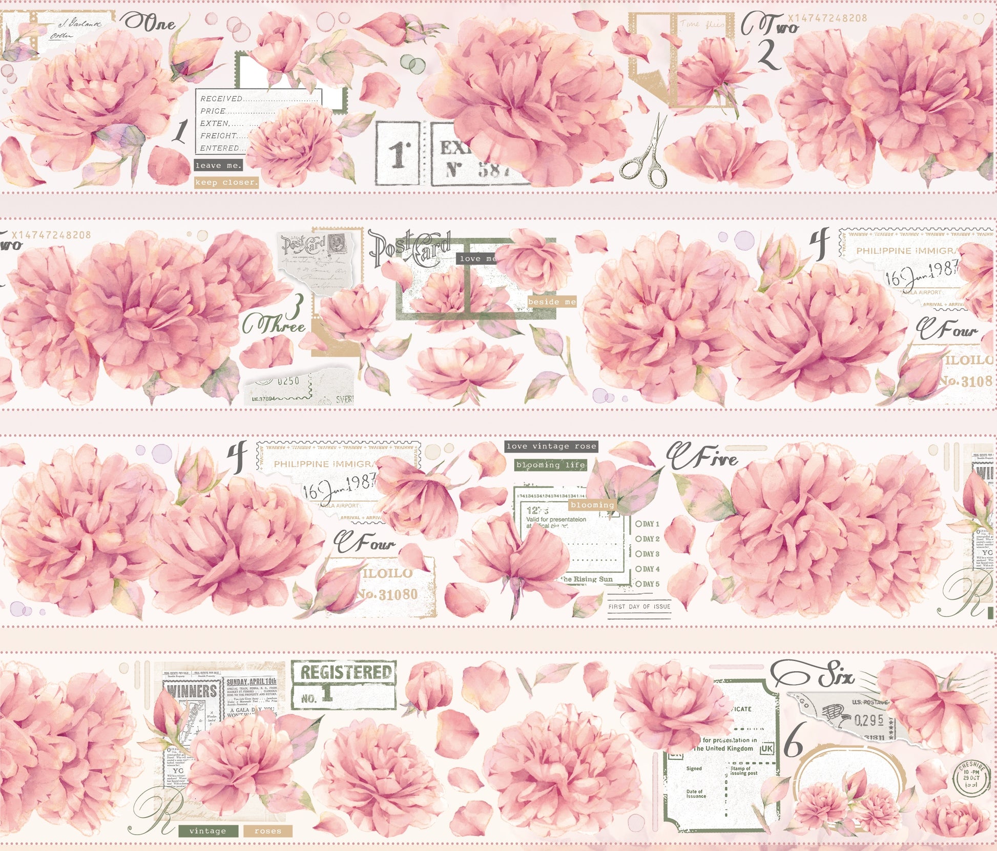 Vintage Pink Flower Tape