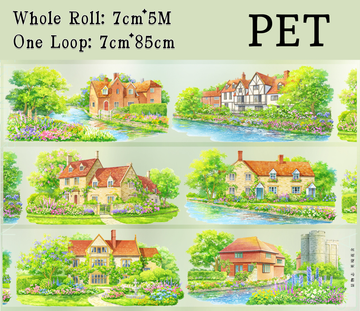 【ZERO】English Garden House Landscape PET Tape