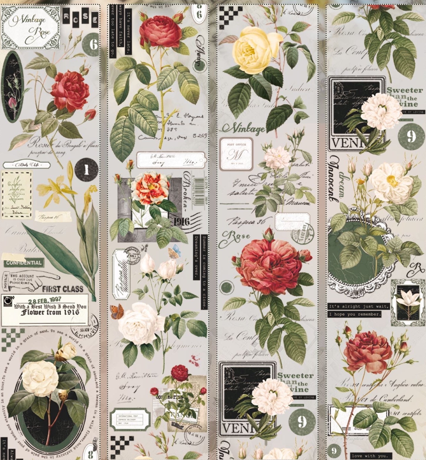Scrapbooking Vintage Floral Pattern PET Washi Tape