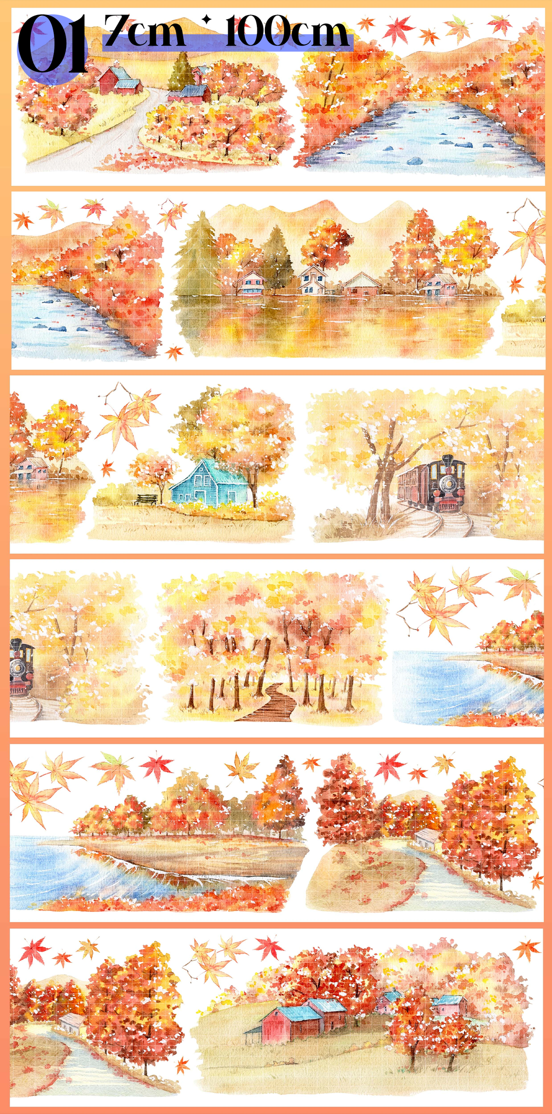 【BOBOYU】 City/Transport/Grassland/Castle Landscaping PET Tape