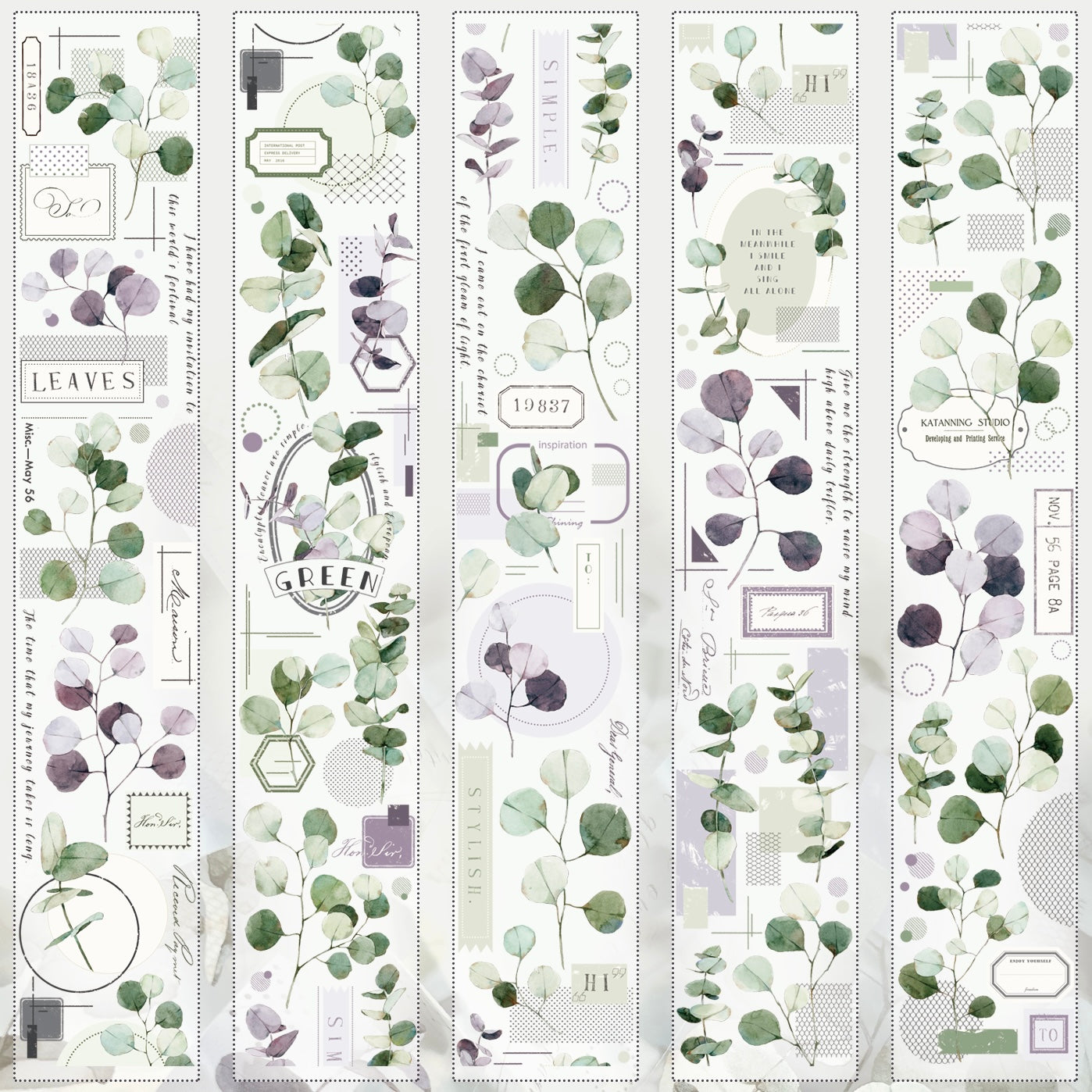 Eucalyptus Washi Tape | Eucalyptus PET Tape | Beautiful washi tape For bujo & scrapbooking