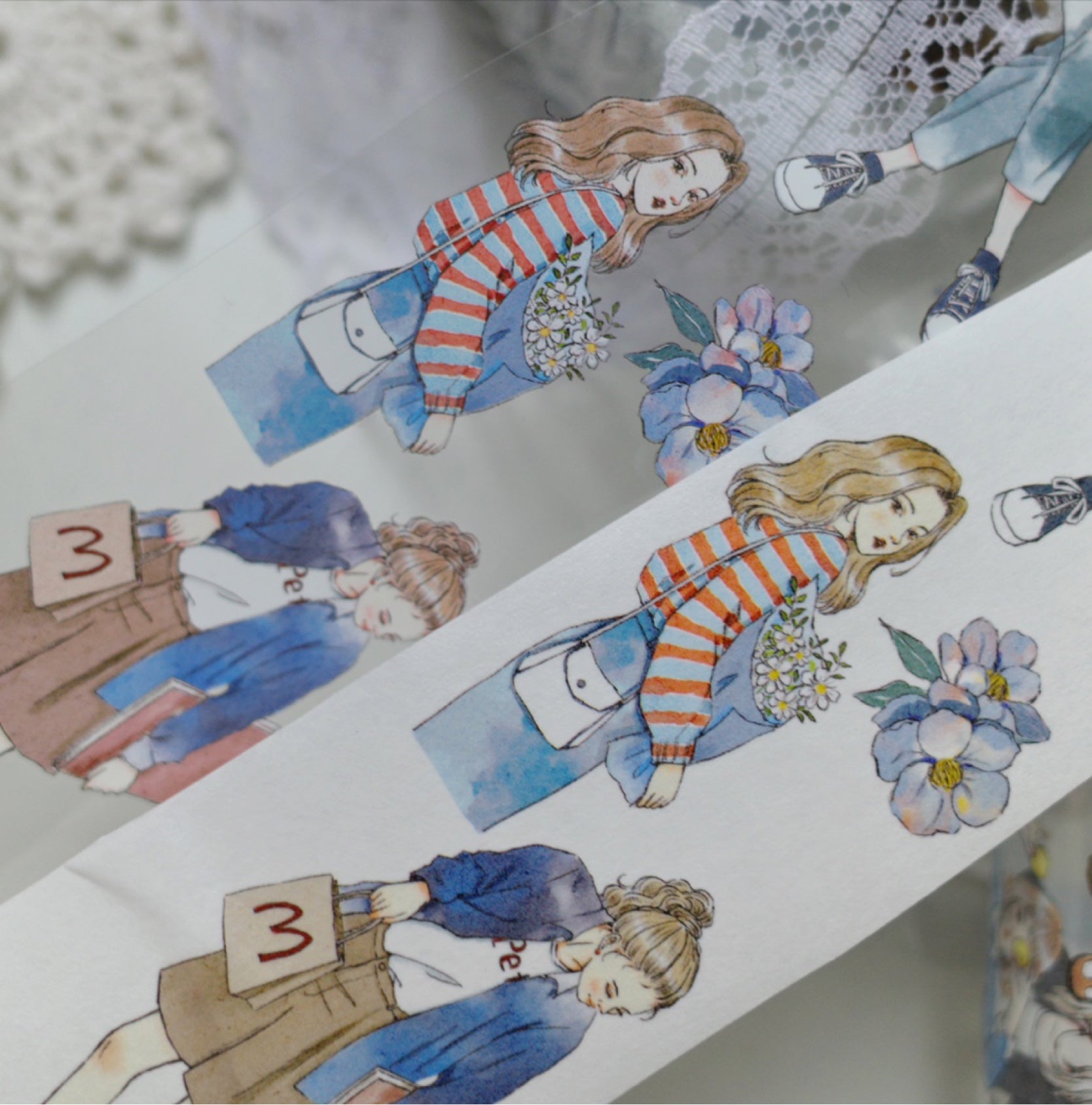 Girls' Daily Outfit Washi PET Tape