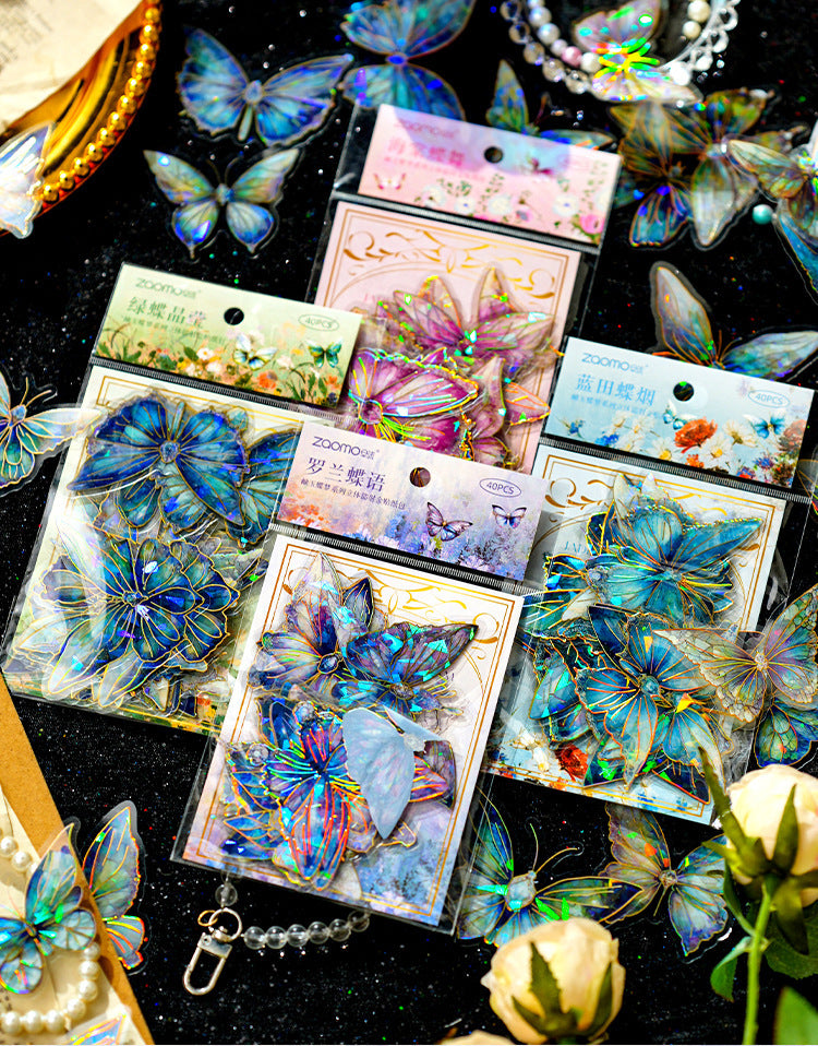 Stamped Laser Butterfly Sticker