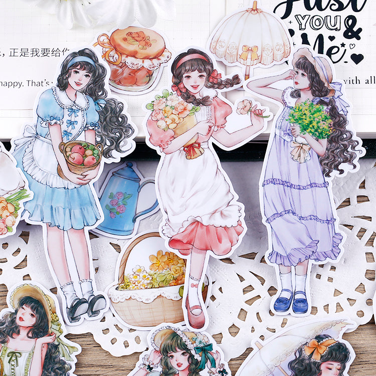 Girl Running in Spring Sticker