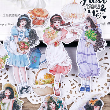 Girl Running in Spring Sticker