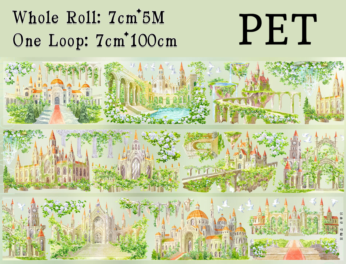 【ZERO】Green Ivy Palace Landscape PET Tape