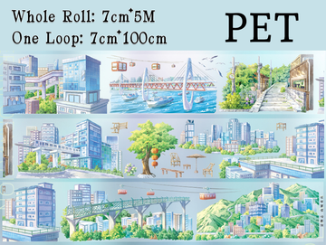 【ZERO】Mountain City Landscape PET Tape