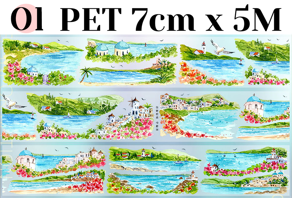 【ZERO】Summer Beach Landscaping Tape(11 Styles)(Whole Roll Tape)