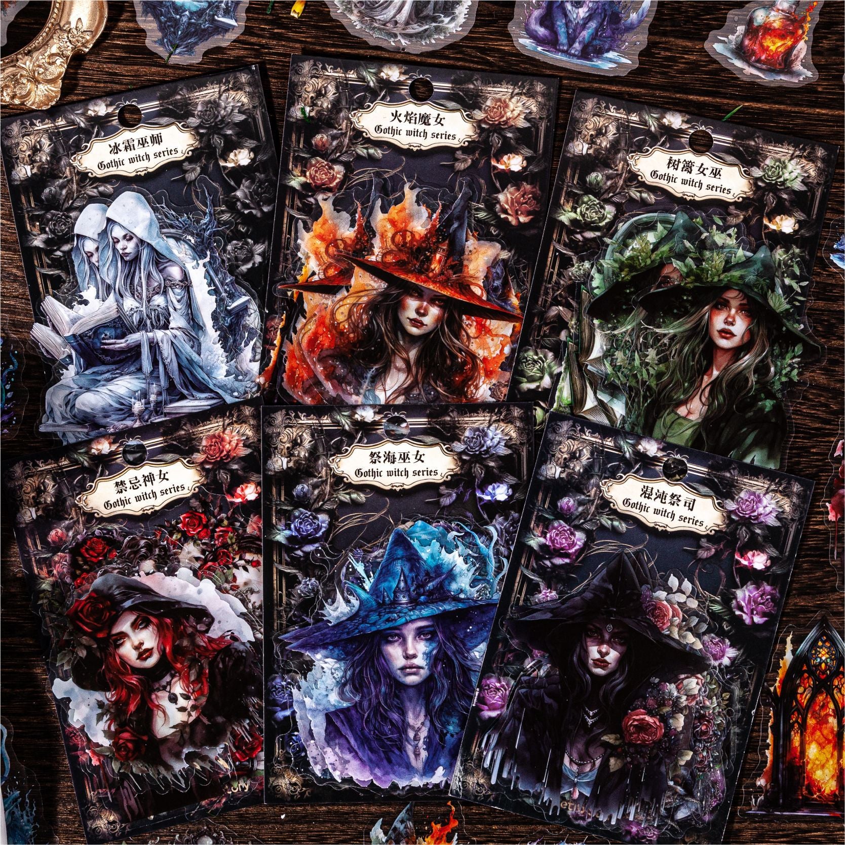 Gothic Witch Stickers For Scrapbooking