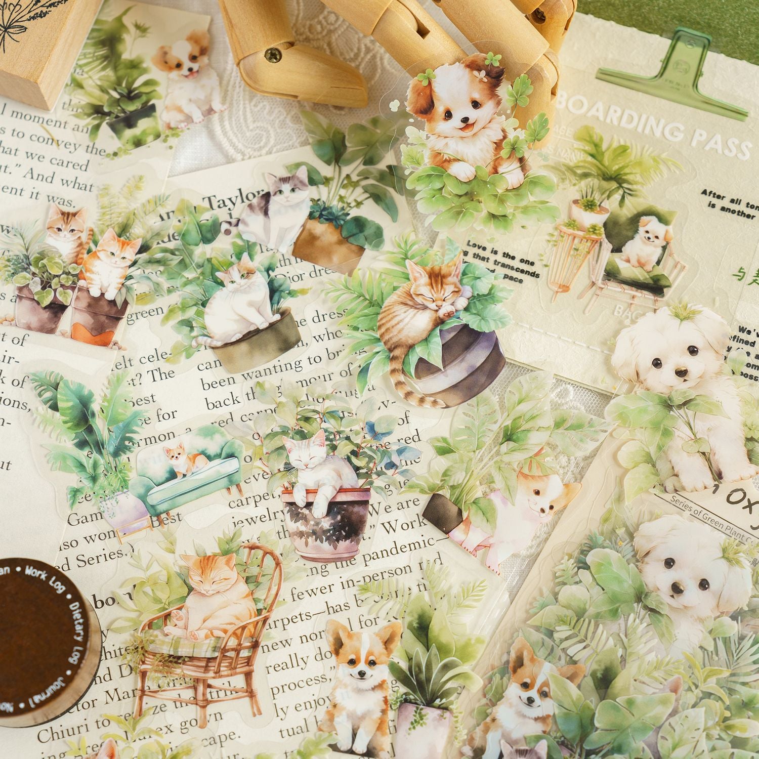 Watercolor texture Pet material sticker