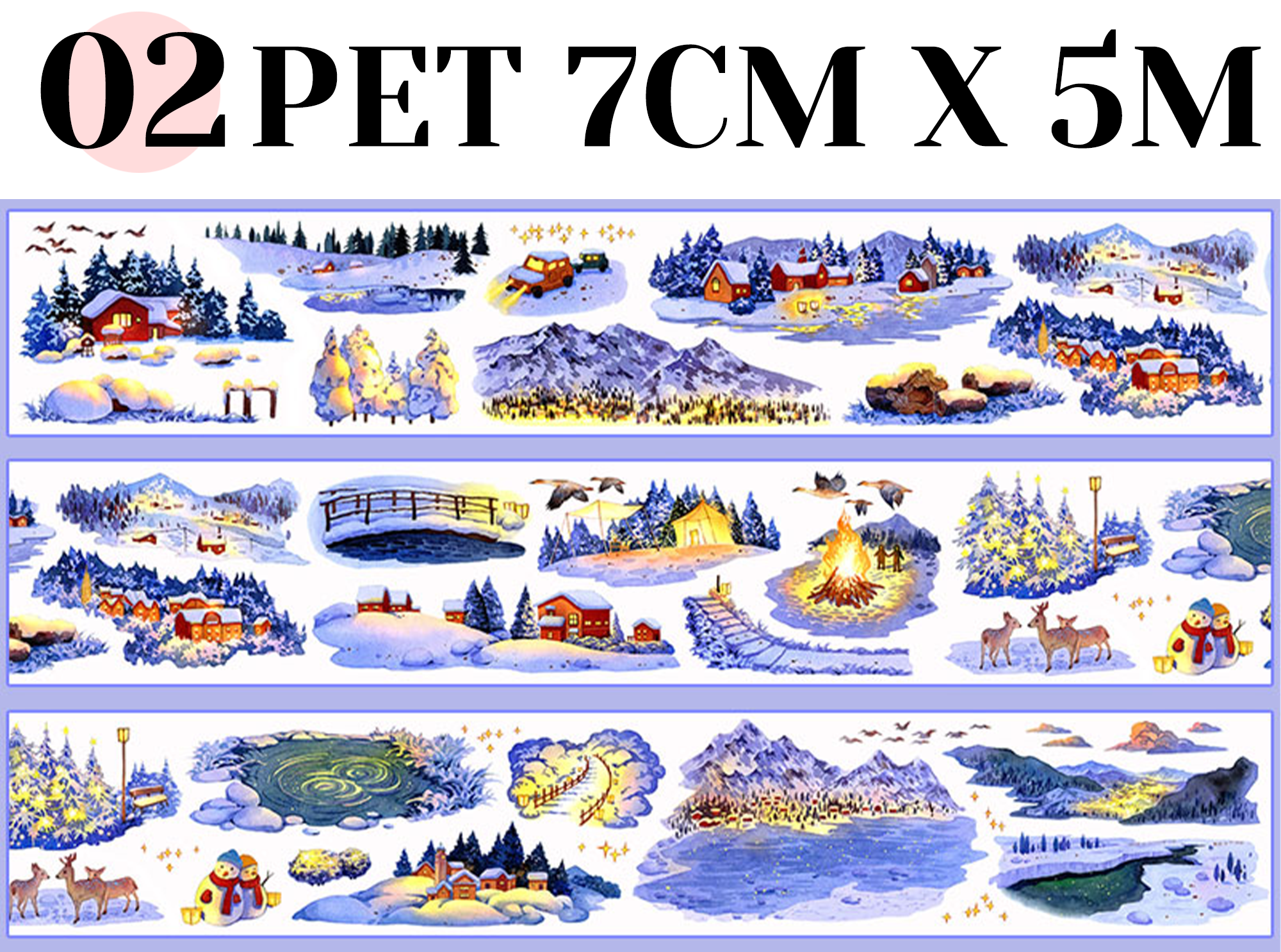 【ZERO】Christmas/Holiday/Halloween Landscaping Tape (8 Styles)(Whole Roll Tape)