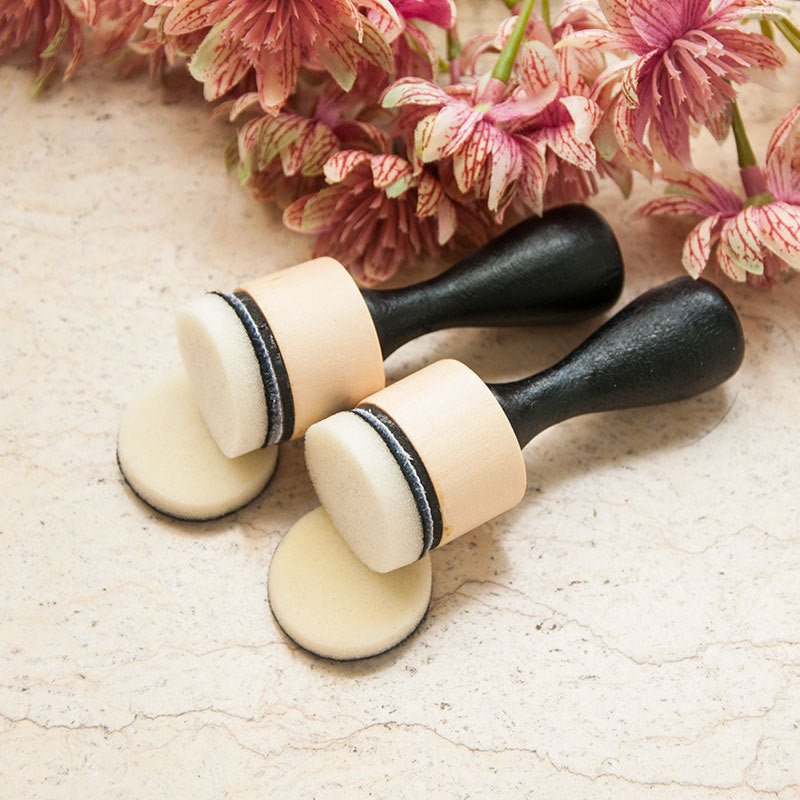 Round Head Wooden Handle Sponge Brush