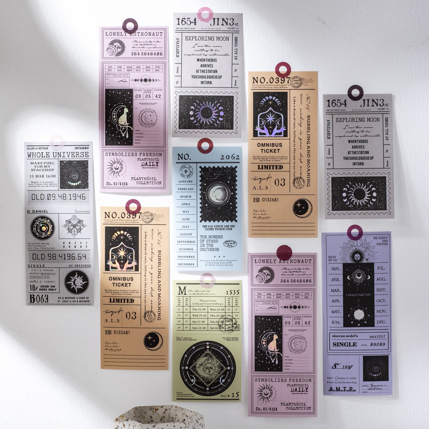 Stray Moon Laser Ticket For Scrapbooking / bujo / Card Making