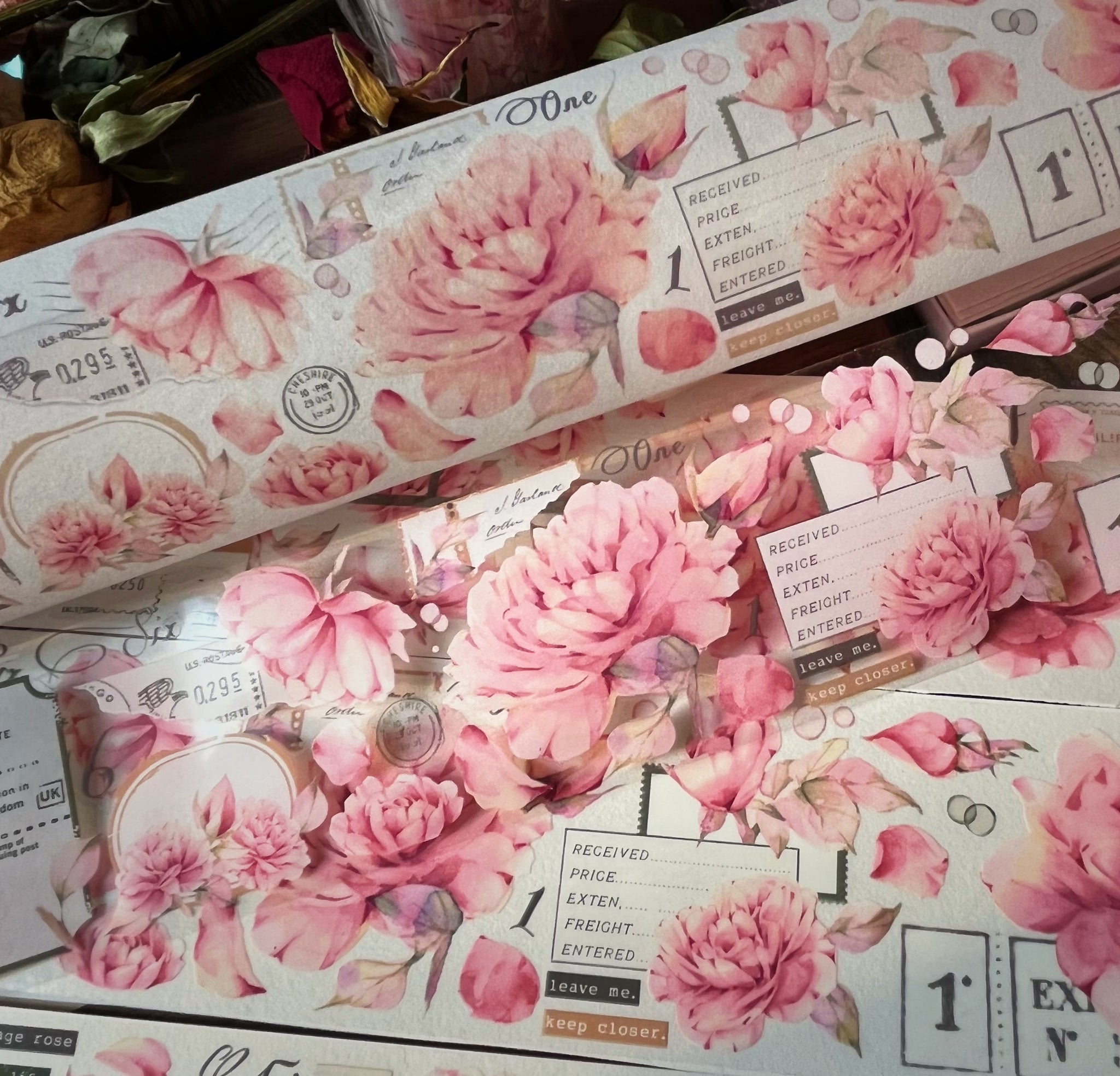 Vintage Pink Flower Tape