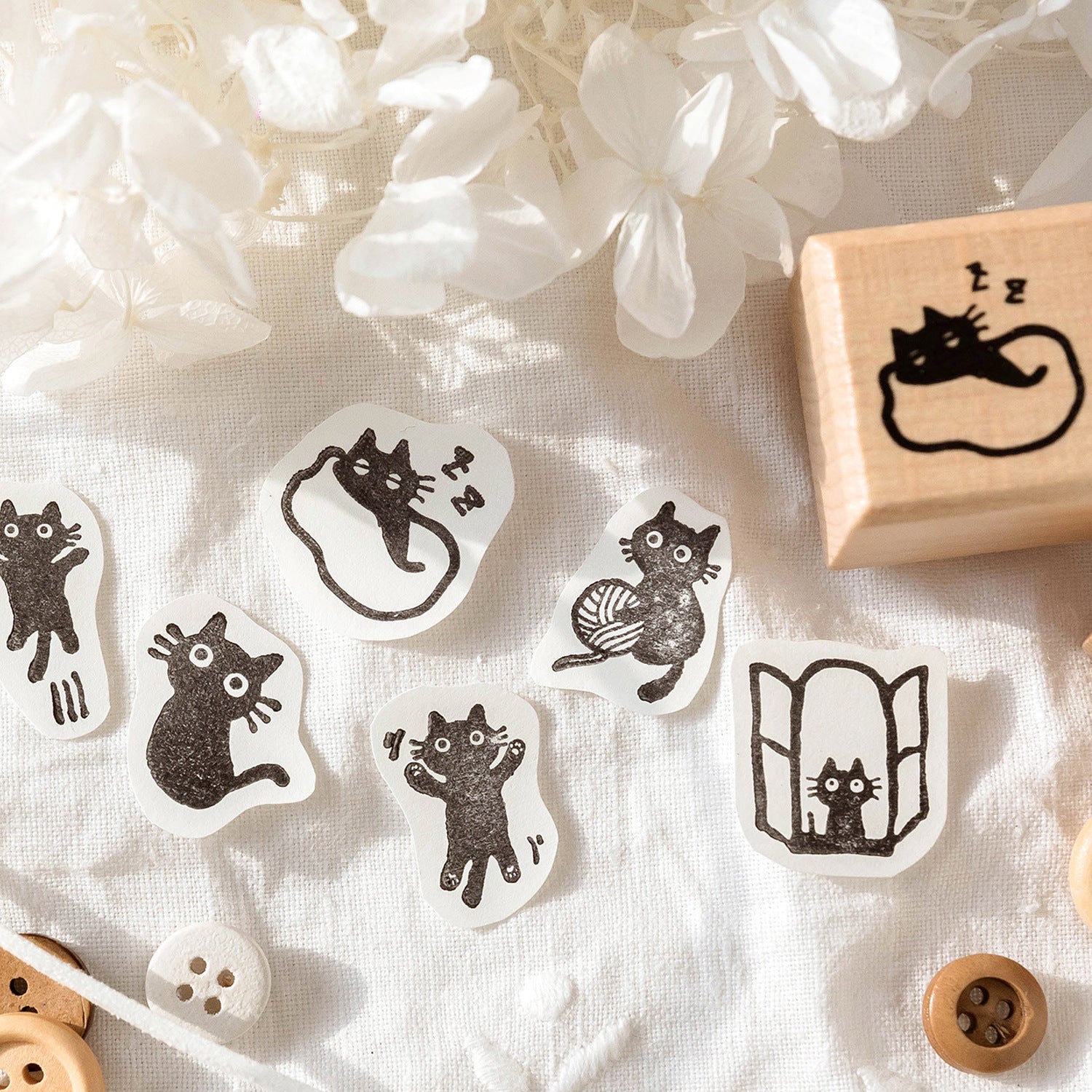 Cat Wooden Stamp for Bullet Journal
