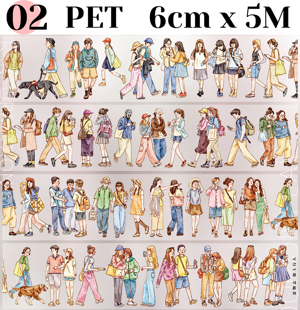 【ZERO】Modern character / Boys and Girls Landscaping Tape (9Styles) (Whole Roll Tape)