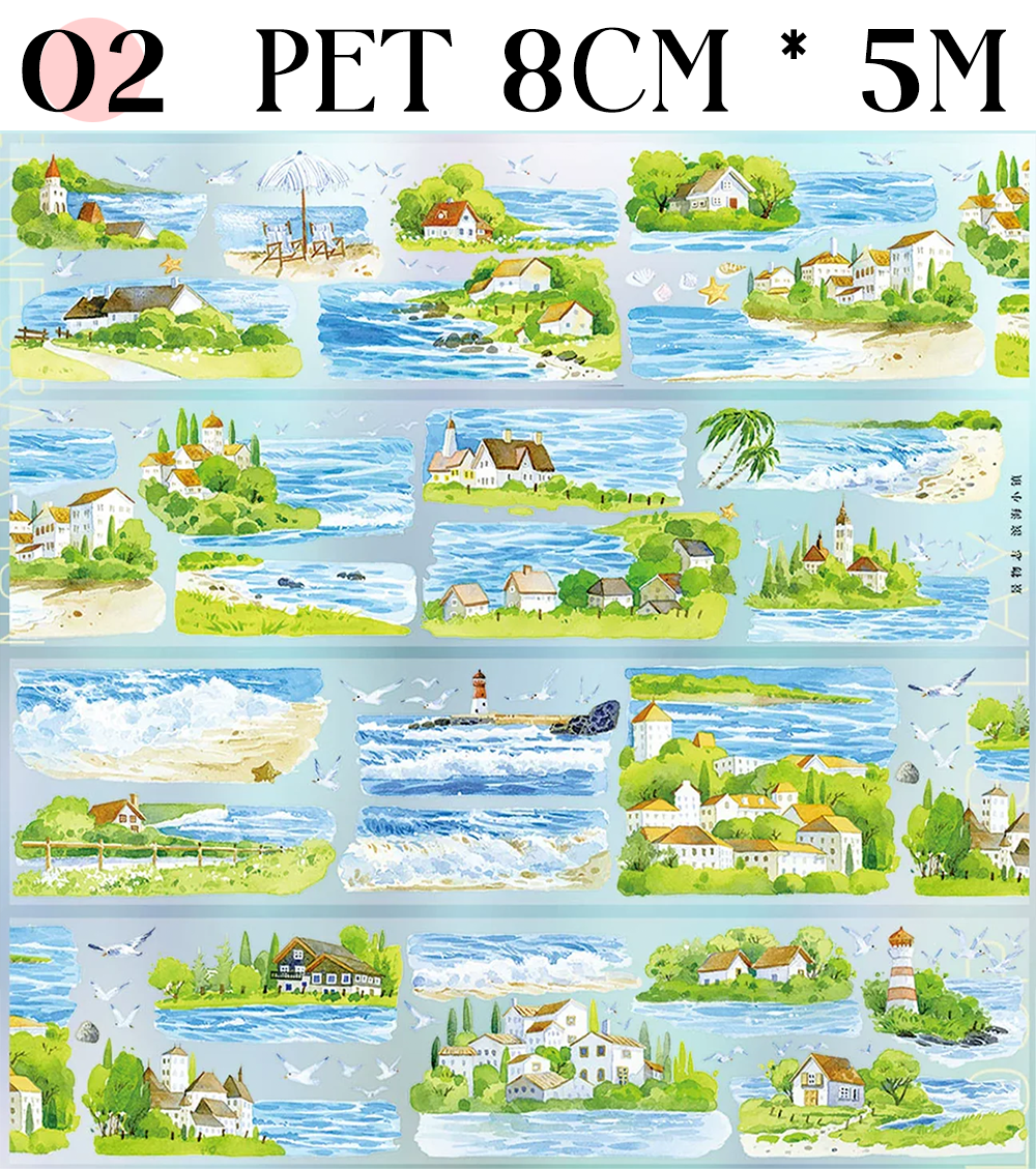 【ZERO】Summer Beach Landscaping Tape(11 Styles)(Whole Roll Tape)