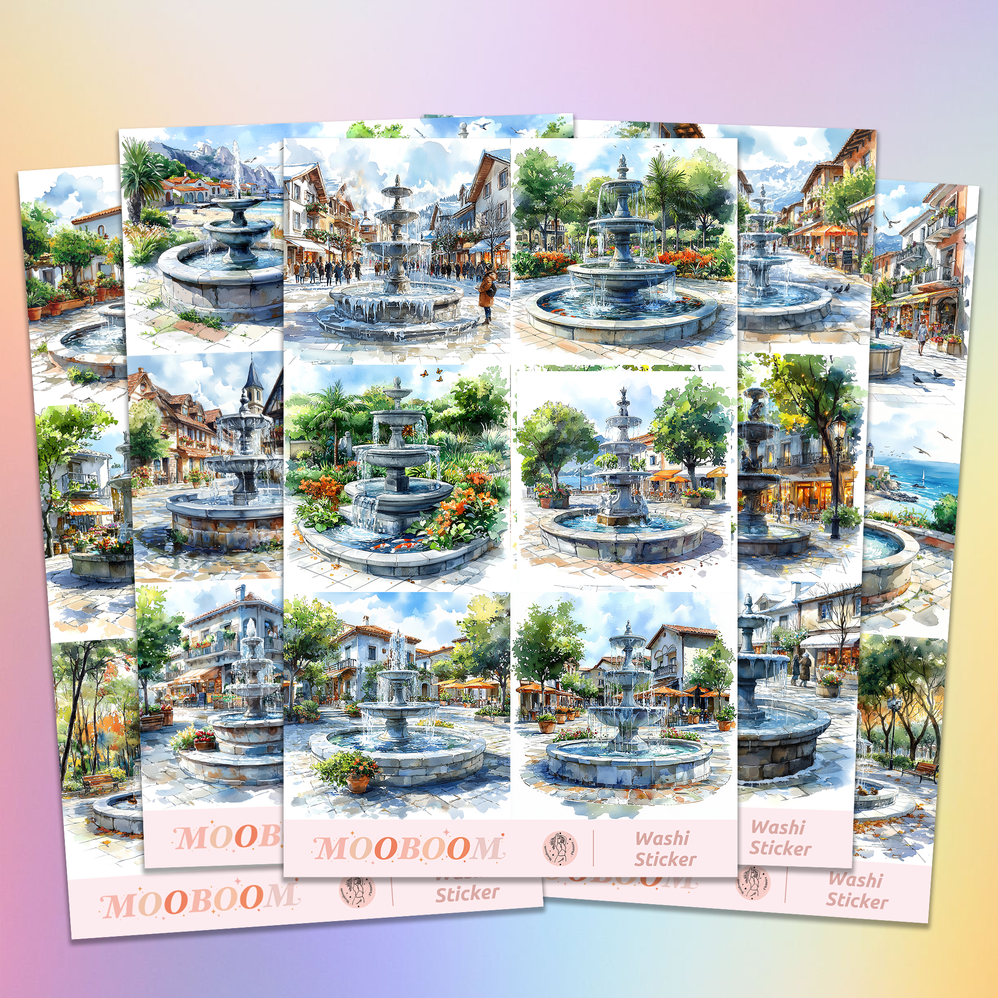 Fountain special Ink Pre-cut Washi Sticker | MOOBOOM Design