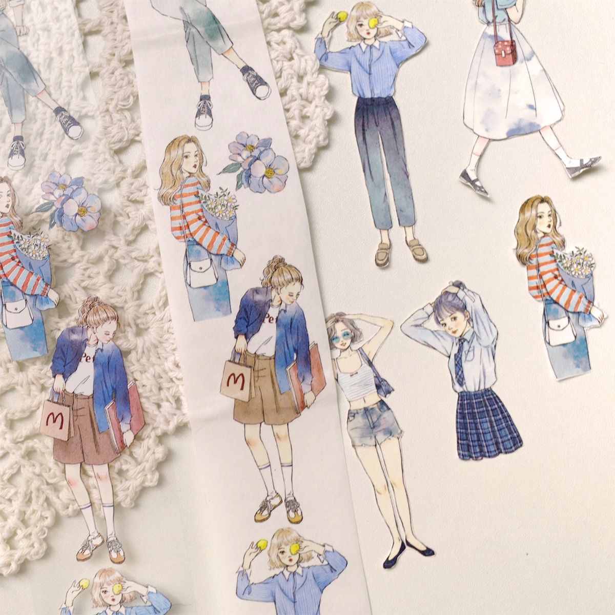 Girls' Daily Outfit Washi PET Tape