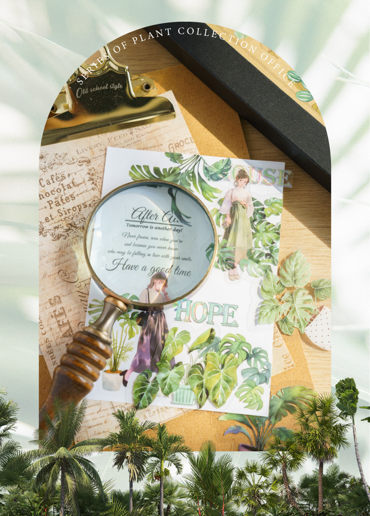  Special Vintage plant watercolor sticker for scrapbook diary