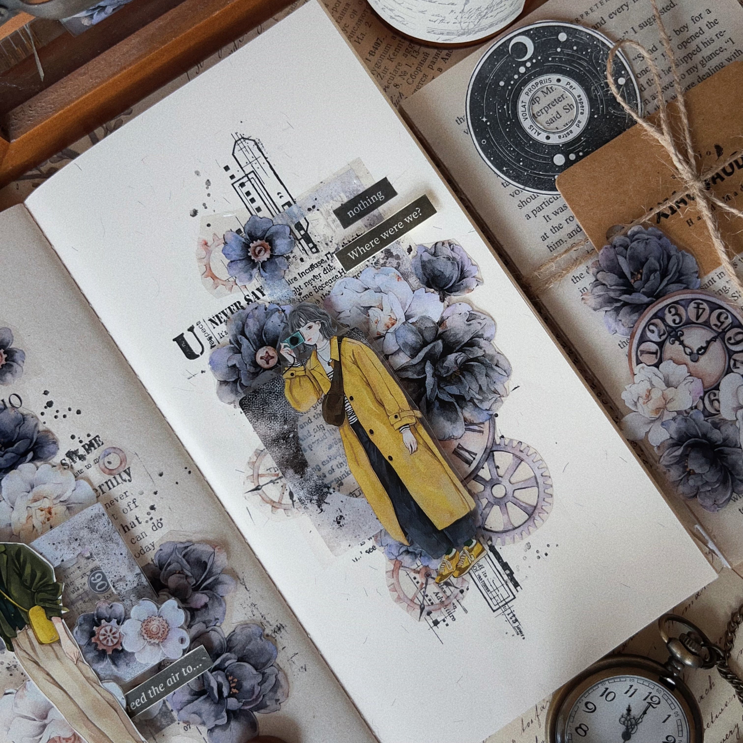 Black and White Flowers Tape (5.5cm*120cm)