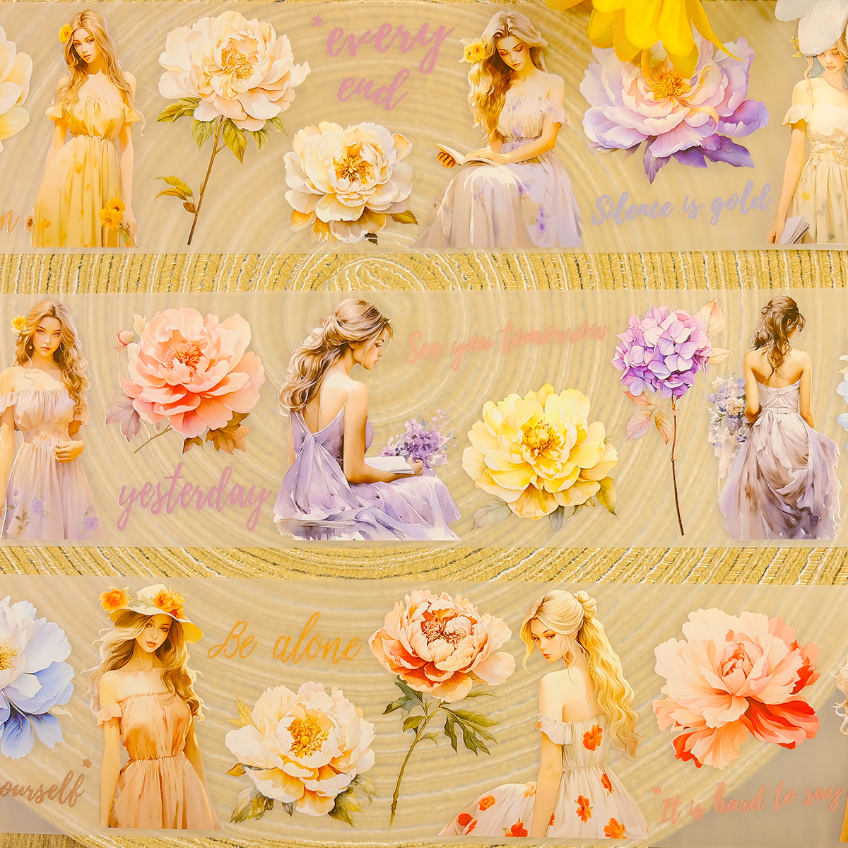 Whole Roll Princess and Flower PET Tape