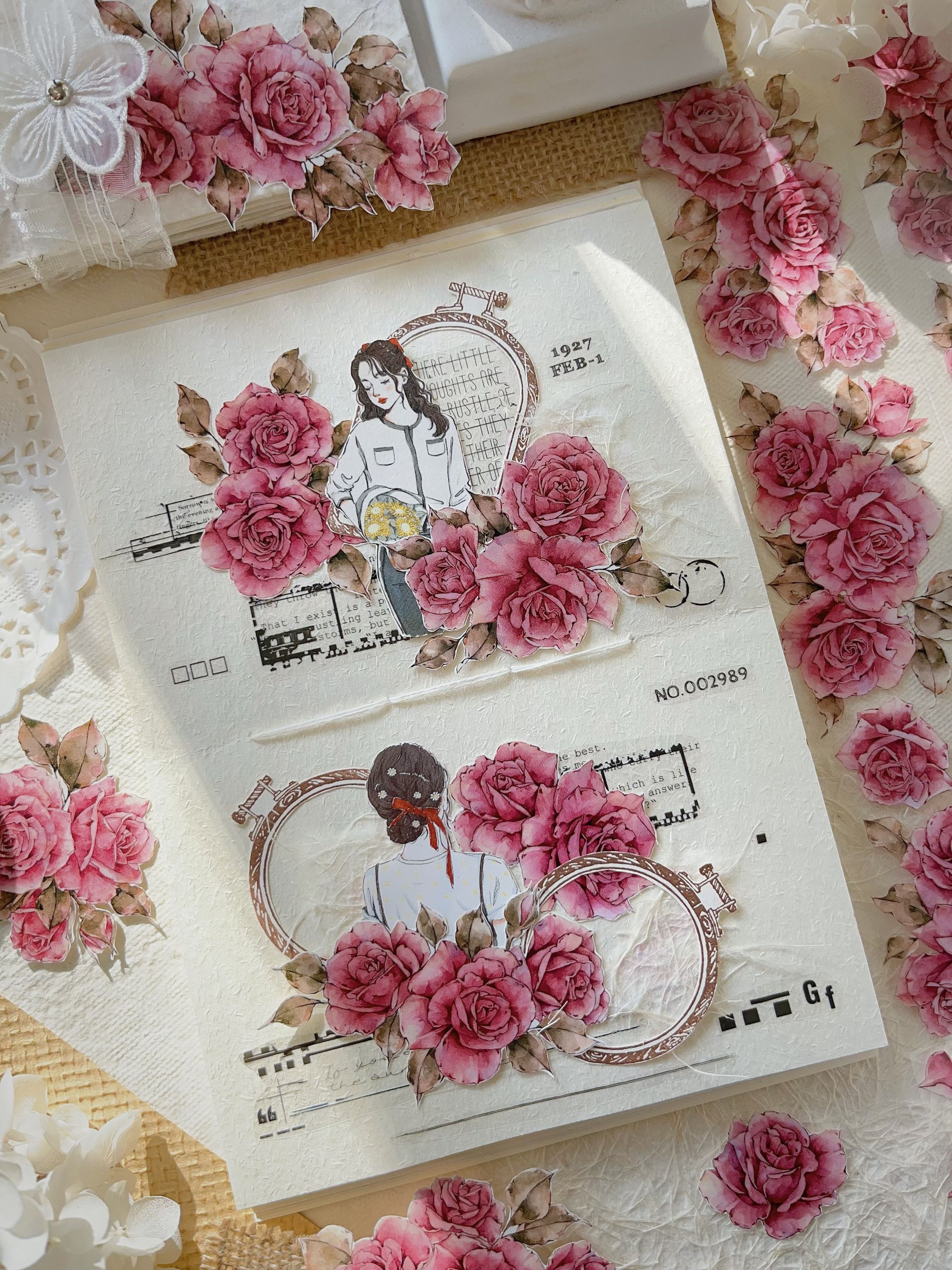 Pink Flower PET Tape (5.5cm*100cm）