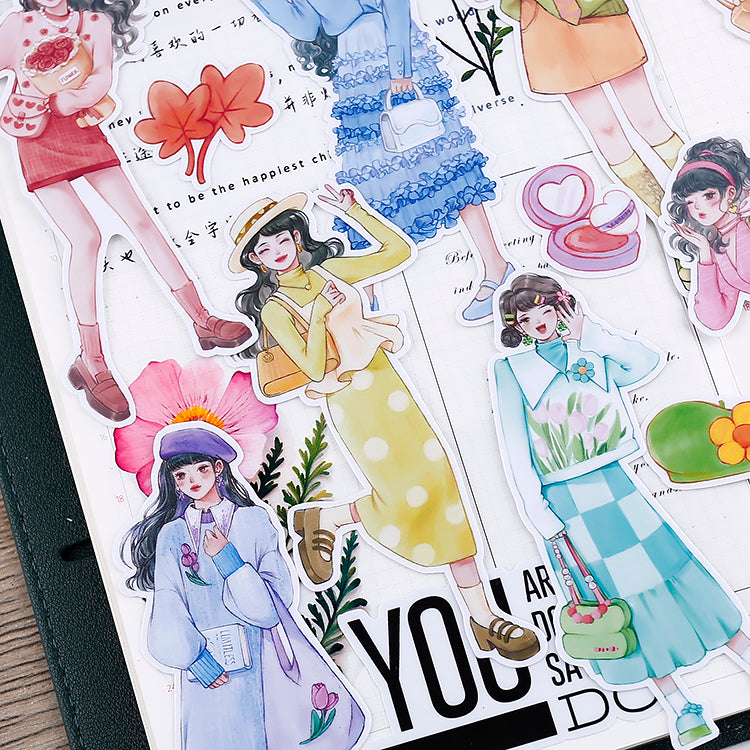 Girl Going Shopping Sticker