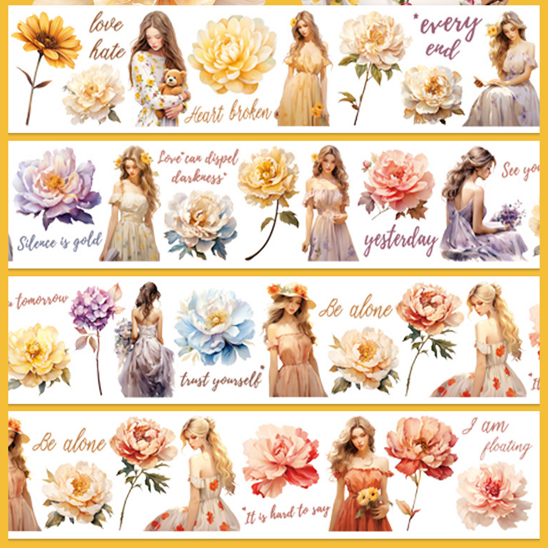 Whole Roll Princess and Flower PET Tape