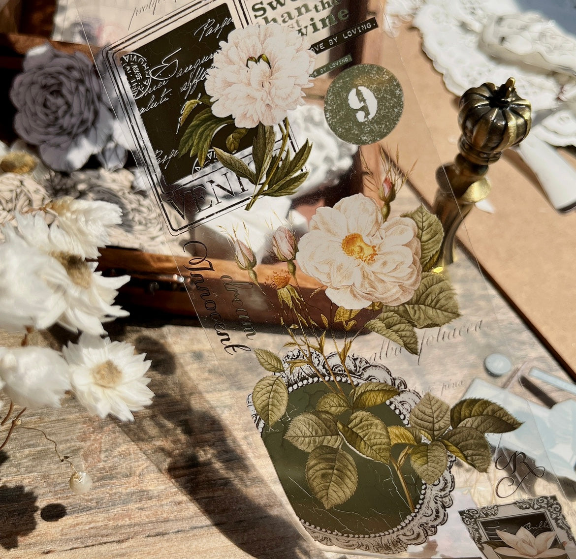 Scrapbooking Vintage Floral Pattern PET Washi Tape