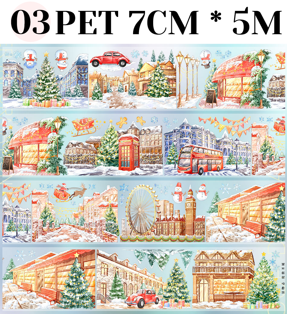 【ZERO】Christmas/Holiday/Halloween Landscaping Tape (8 Styles)(Whole Roll Tape)