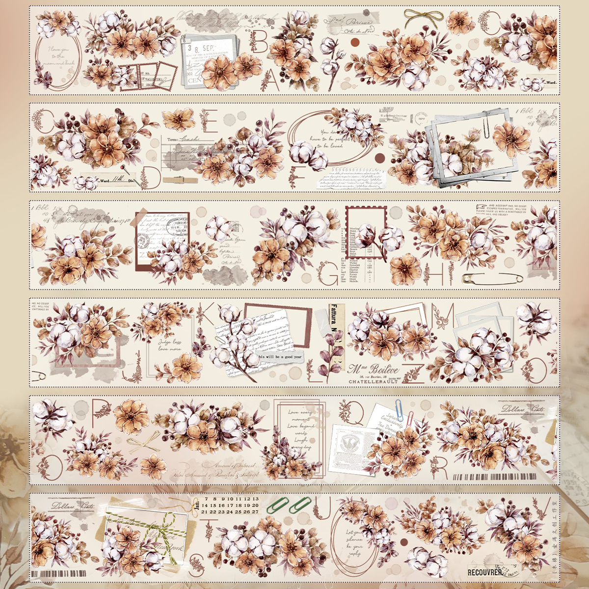 Cotton PET Tape For Scrapbooking/bujo