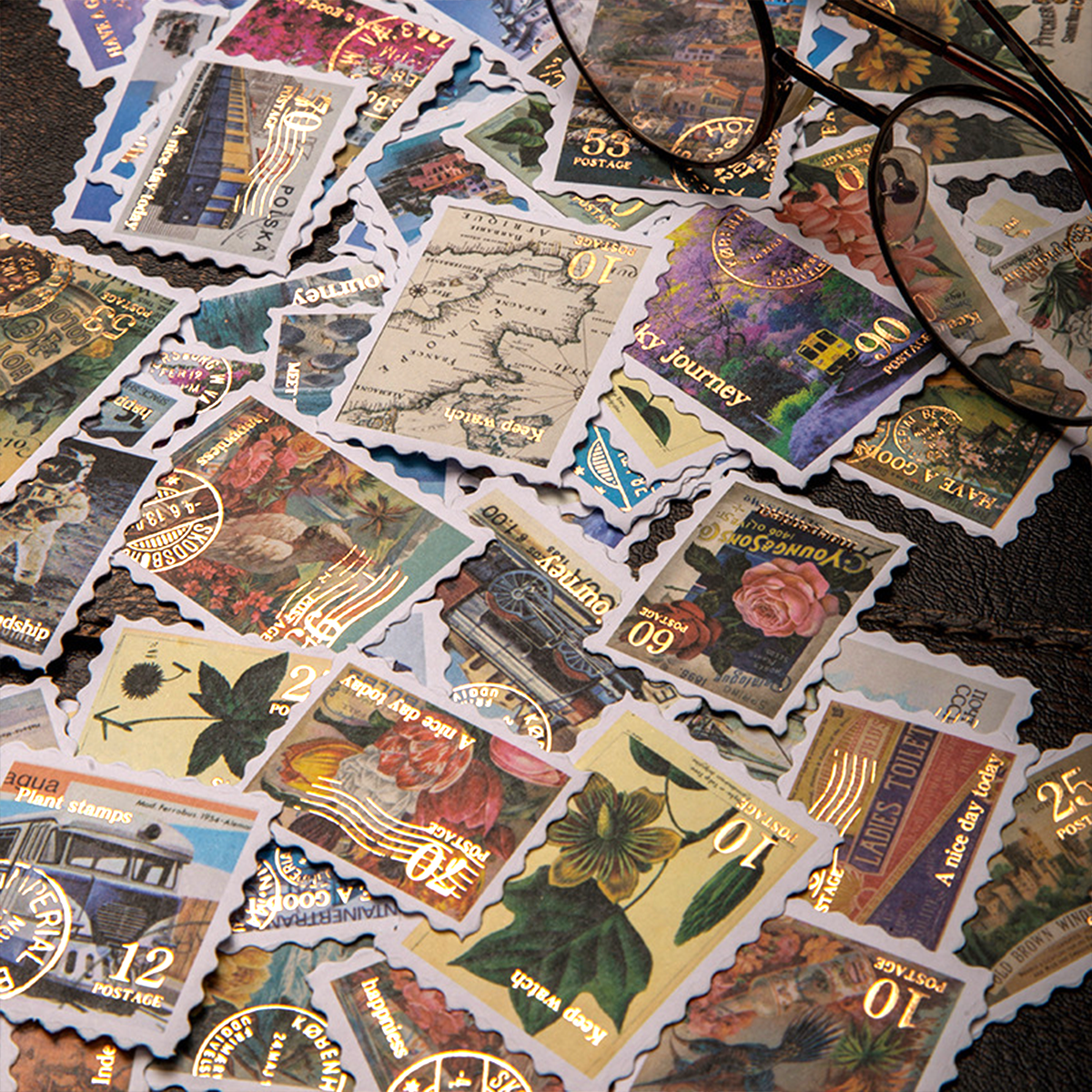 Travel stamp collector Foil Stickers