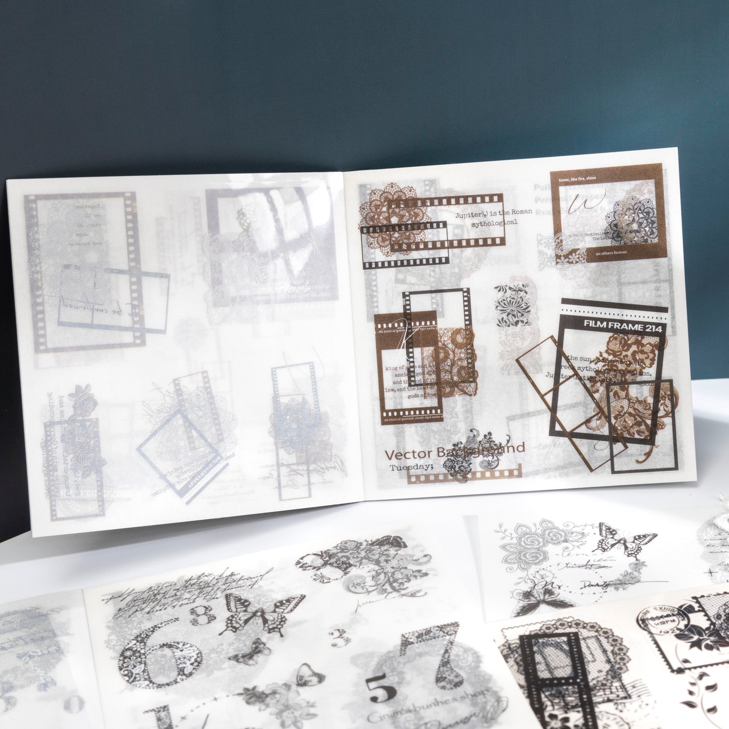 Lace theme Pre-cut Washi&PET Sticker Book