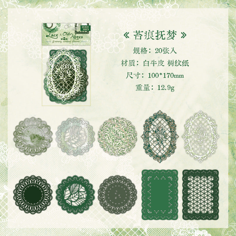 Lace-trimmed Vintage Letters Scrapbooking Paper
