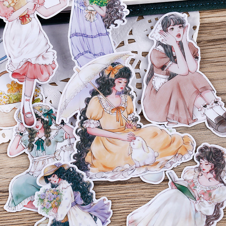 Girl Running in Spring Sticker