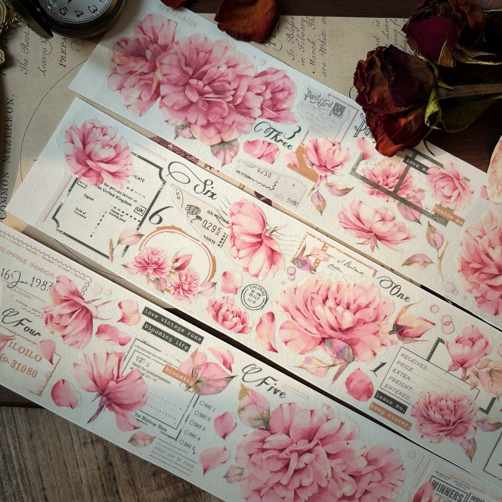Vintage Pink Flower Tape
