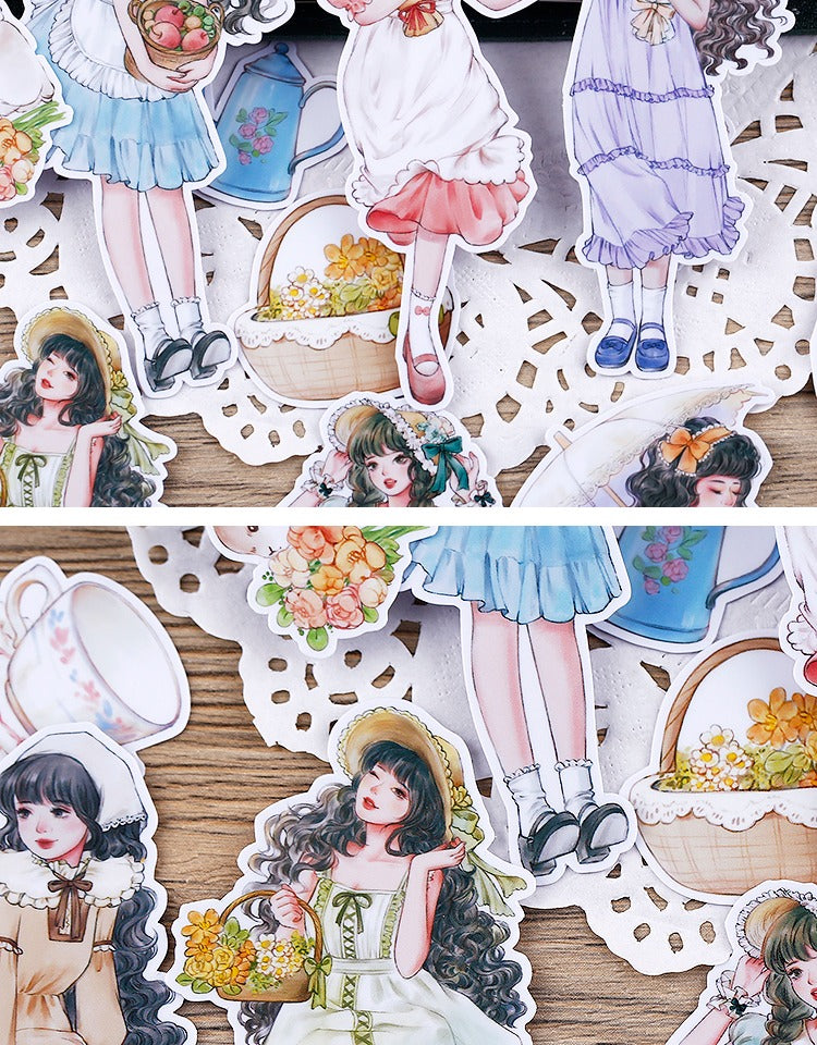 Girl Running in Spring Sticker