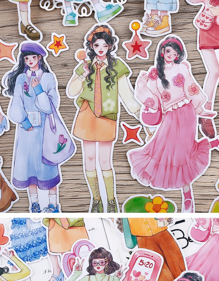 Girl Going Shopping Sticker