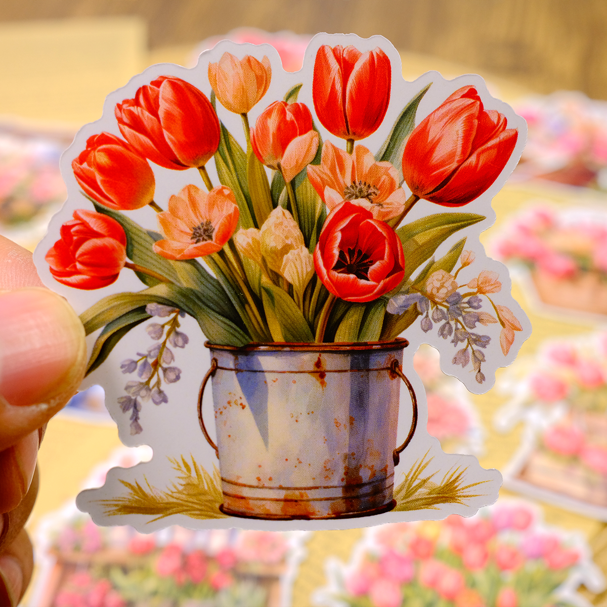 Flower Basket Stickers | MOOBOOM Design