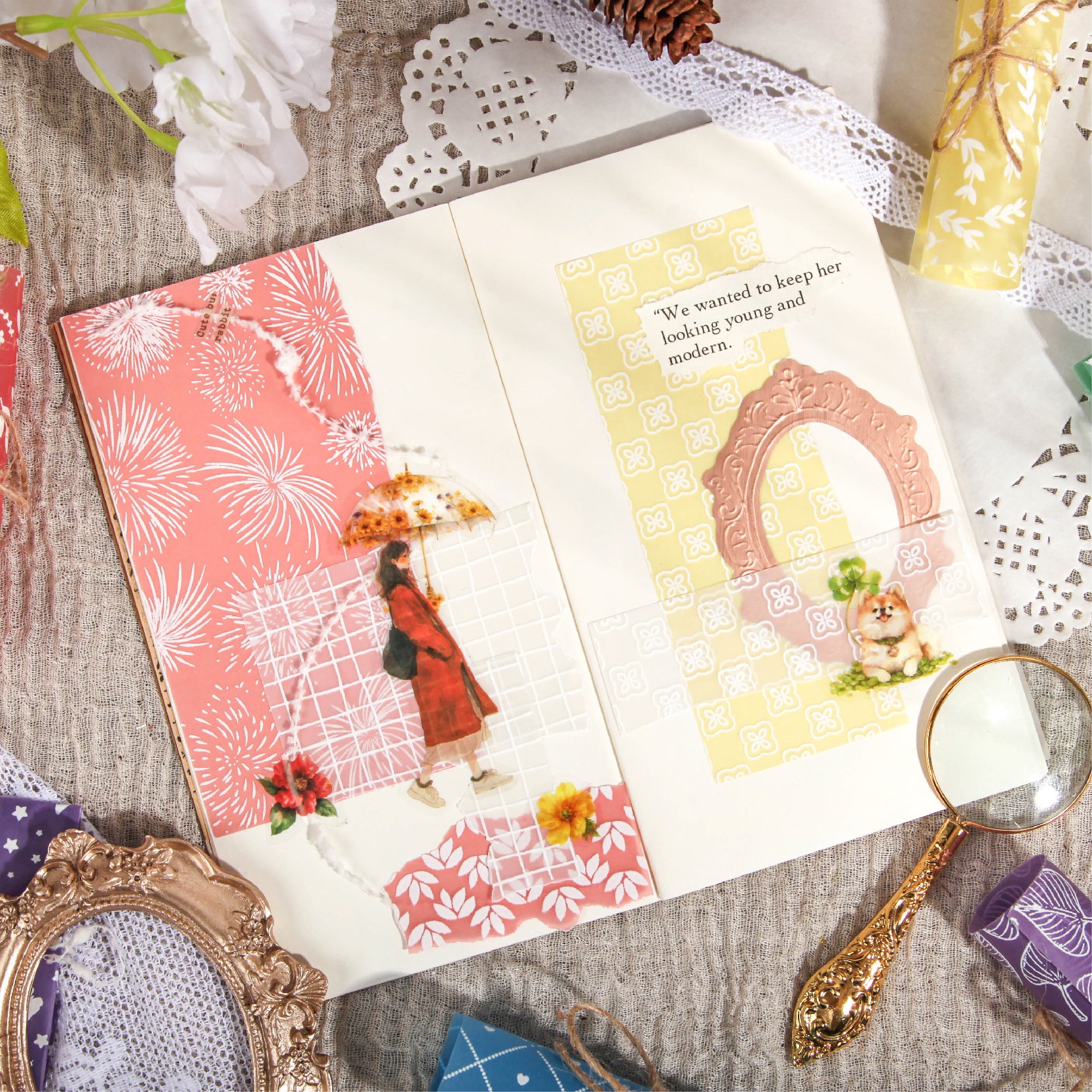 Plain White Dream Series 3D Scrapbook Paper