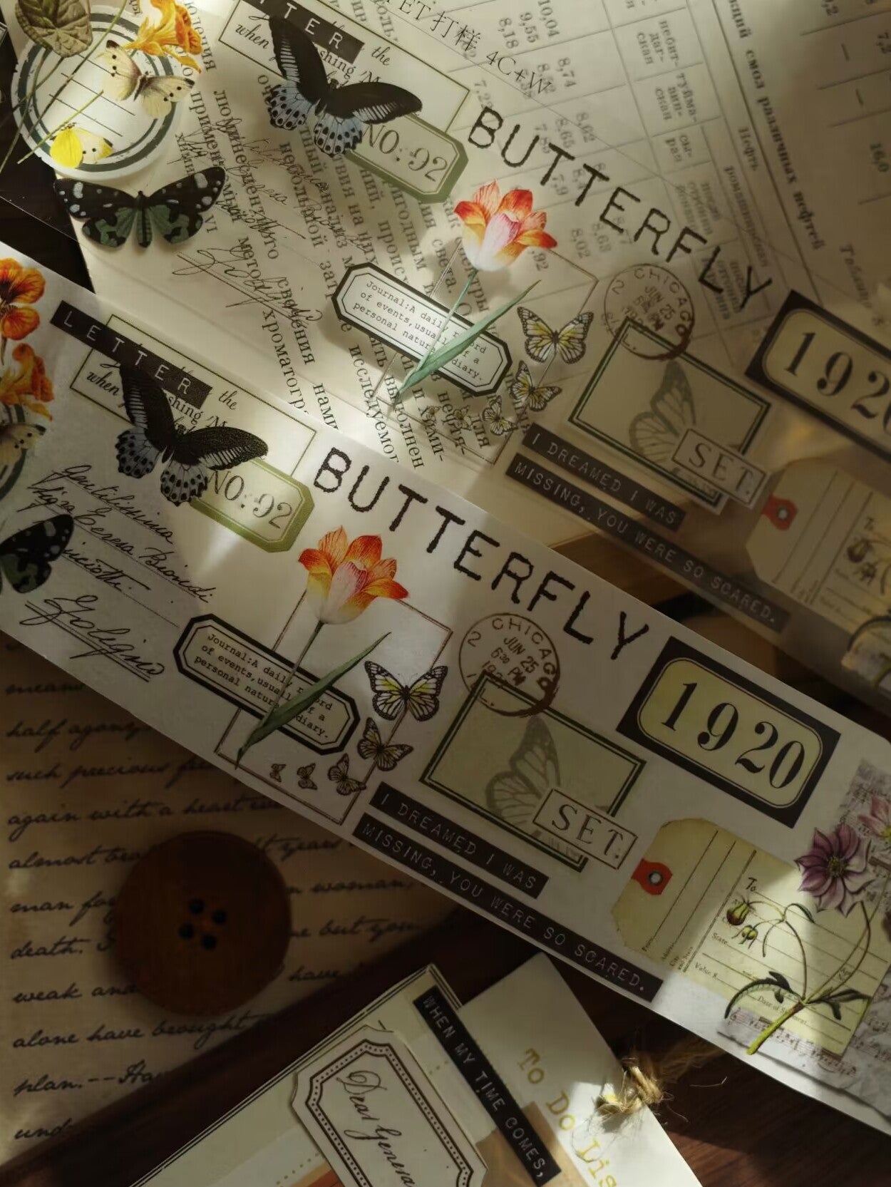 Scrapbook Vintage Ticket Tape PET Washi Tape